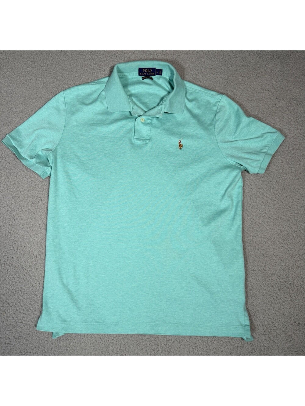 Polo Ralph Lauren Mens Pima Soft Touch Cotton Polo Shirt Mint Green Large